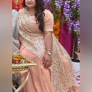 Elegant Peach Embroidered Lehenga